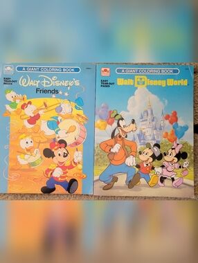 Lot Of 2 Walt Disney World Coloring Book And  Mickey & Friends Coloring Book